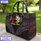 LT250514M05 Mama Bear Custom Name Native American Leather Bag