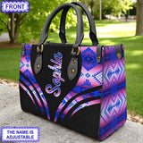 LT250514M04 Feather Custom Name Native American Leather Bag
