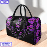 LT250515M01 Feather Custom Name Native American Leather Travel Bag