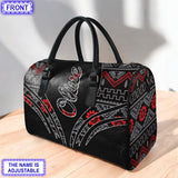 LT250515M02 Feather Custom Name Native American Leather Travel Bag