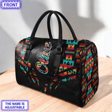 LT250515M23 Tribe Turtle Custom Name Native American Leather Travel Bag