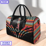 LT250515M18 Mama Bear Custom Name Native American Leather Travel Bag