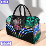 LT250515M12 Mama Bear Custom Name Native American Leather Travel Bag