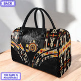 LT250515M13 Bear Paw Custom Name Native American Leather Travel Bag