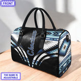 LT250515M22 Tribe Turtle Custom Name Native American Leather Travel Bag