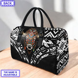LT250515M14 Bison Custom Name Native American Leather Travel Bag