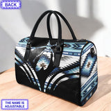 LT250515M15 Feather Custom Name Native American Leather Travel Bag