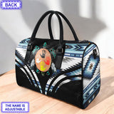 LT250515M22 Tribe Turtle Custom Name Native American Leather Travel Bag