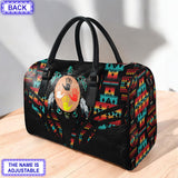 LT250515M23 Tribe Turtle Custom Name Native American Leather Travel Bag