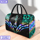LT250515M16 Mama Bear Custom Name Native American Leather Travel Bag