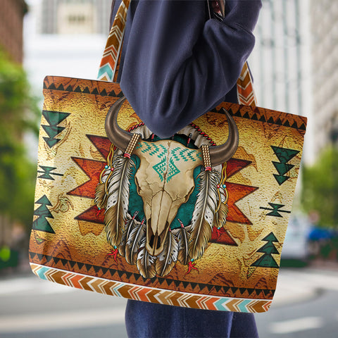 LVR0012 Bison Native American All-over Print Large Tote Bag