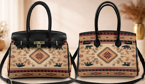 LVR0057 Bear Native American Women Handbag