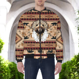 LVR0057v2 Bear Chief Native American Bomber Jacket With Sleeve Pocket