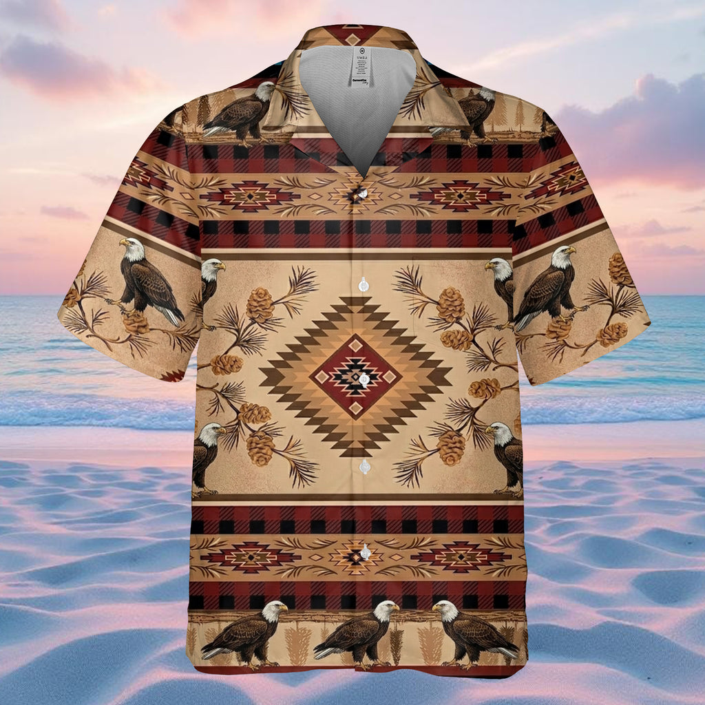 LVR0057v5 Eagle Native American Hawaiian Shirt 3D