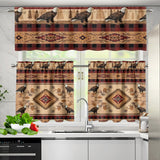 LVR0057v5 Eagles Native American Curtain Valance and Kitchen Tiers Set