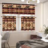 LVR0057v5 Eagles Native American Curtain Valance and Kitchen Tiers Set
