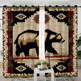 GB-NAT00900 Bear Native American Living Room Curtain