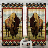 GB-NAT00901 Bison Native American Living Room Curtain