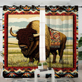 GB-NAT00901 Bison Native American Living Room Curtain