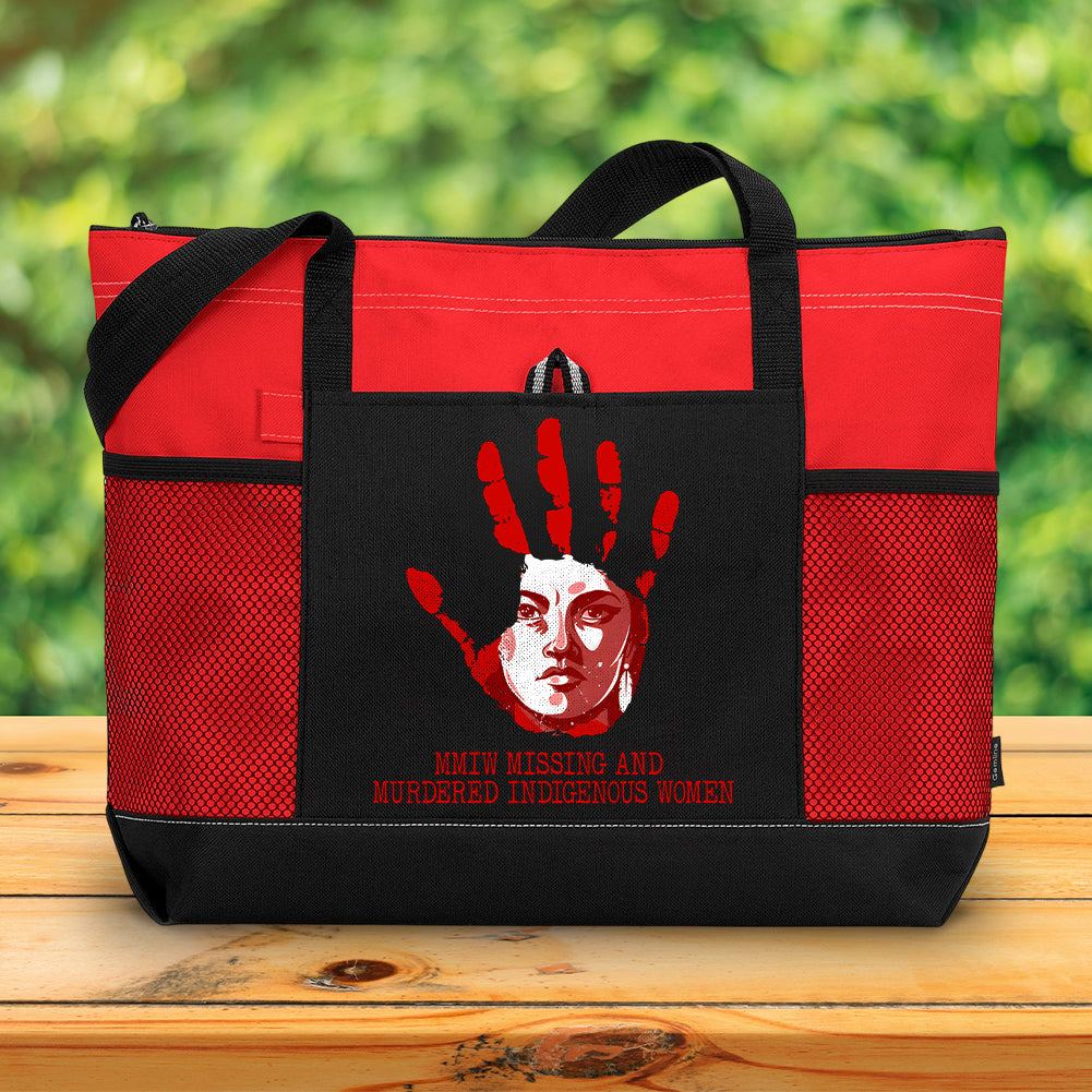 MMIW Native American M2 Tote Bag With Mesh Pockets