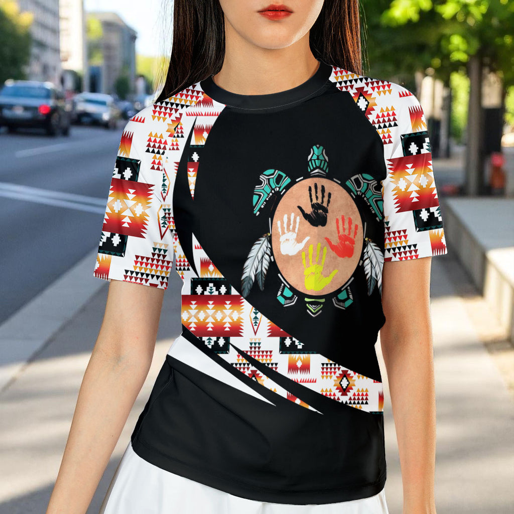 MTS0004 Native American Women Short-sleeve Rash Guard