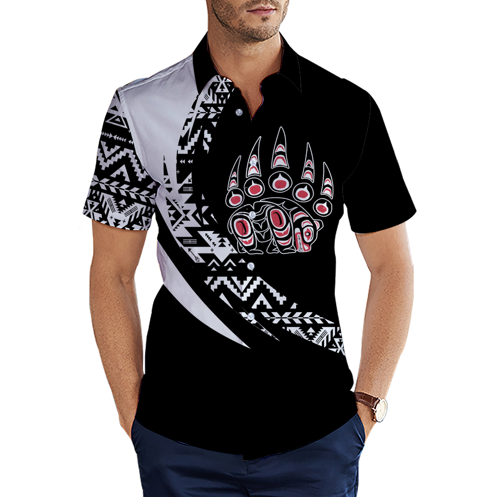 MTS0006 Bear Symbol Pattern Native American 3D Men's Shirt