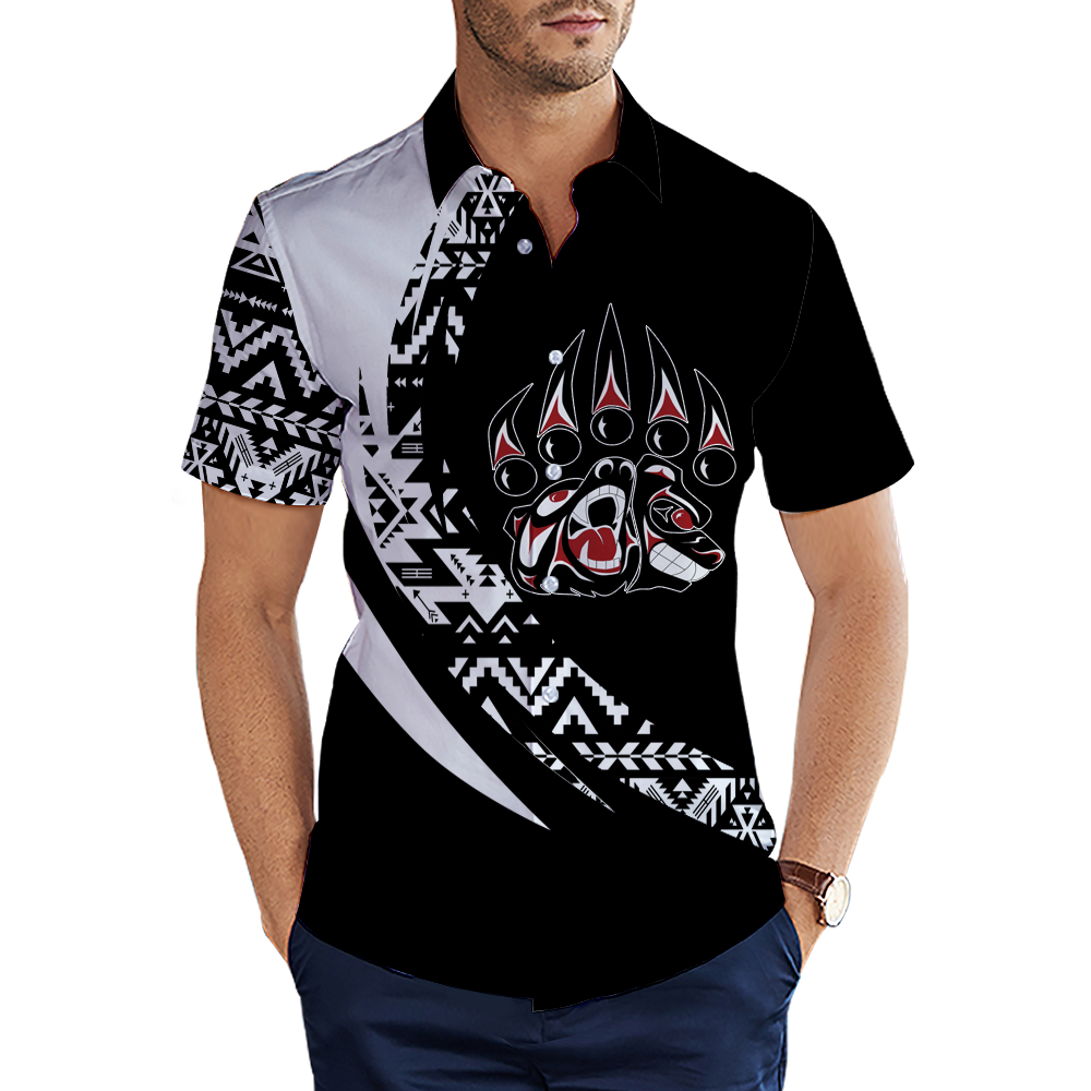 MTS0007 Bear Symbol Pattern Native American 3D Men's Shirt