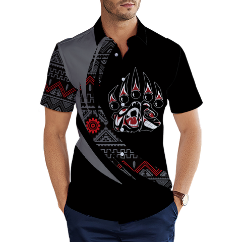 MTS0008 Bear Symbol Pattern Native American 3D Men's Shirt