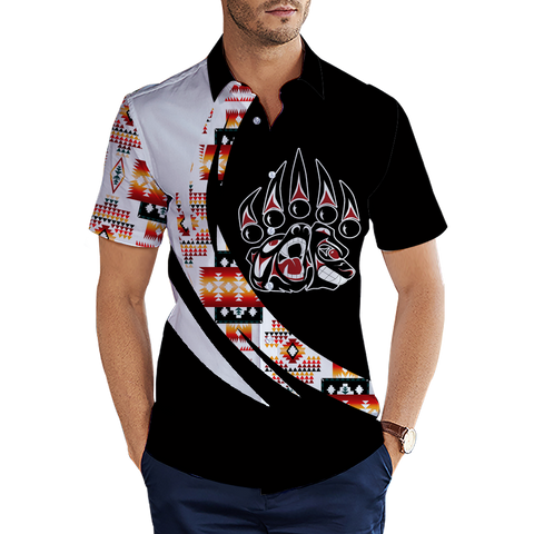 MTS0010 Bear Symbol Pattern Native American 3D Men's Shirt