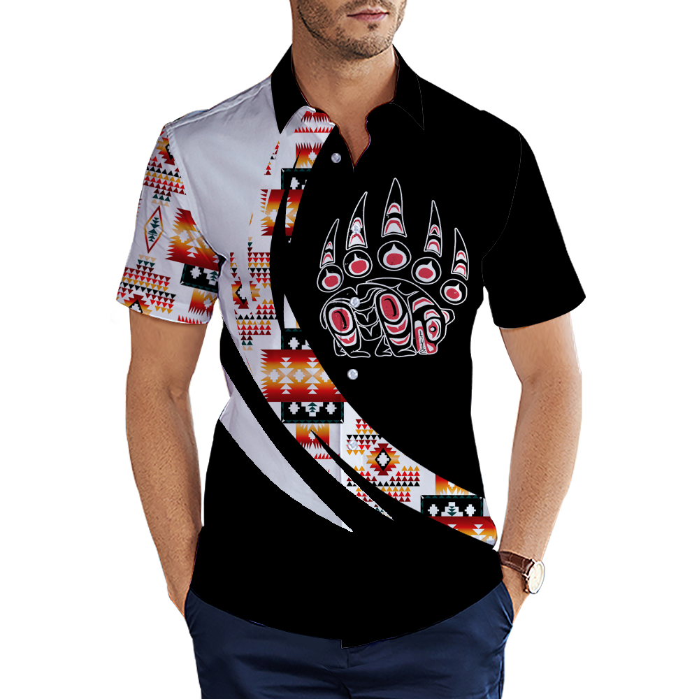 MTS0011 Bear Symbol Pattern Native American 3D Men's Shirt