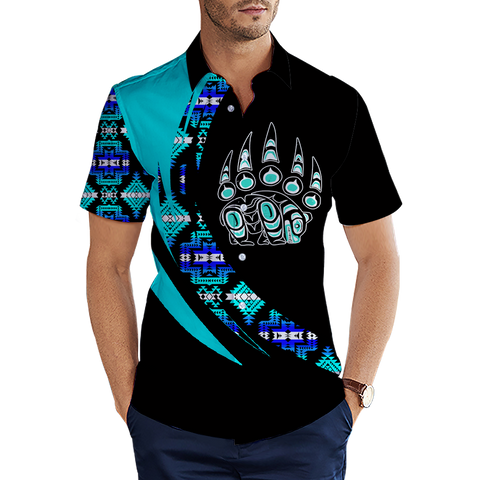 MTS0012 Bear Symbol Pattern Native American 3D Men's Shirt