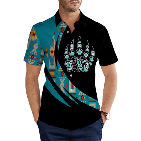 MTS0014 Bear Symbol Pattern Native American 3D Men's Shirt