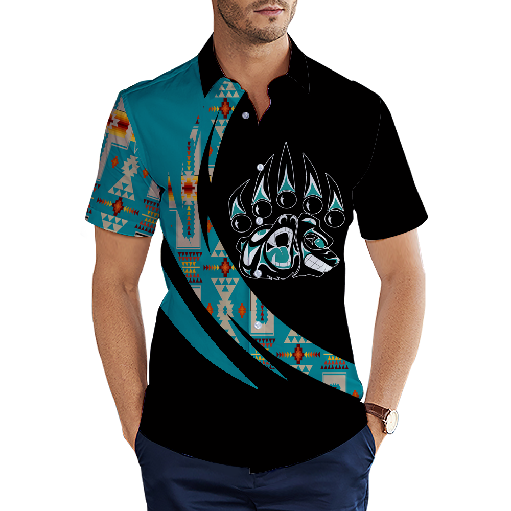 MTS0015 Bear Symbol Pattern Native American 3D Men's Shirt