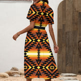 MXD00023 Native American Women Shirt Dress with Waist Tie