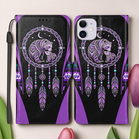 Mama Bear Dreamcatcher Native American-Inspired Leather Wallet Phone Case DS260731M13