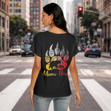 Mama Bear Native American Women's Loose V-neck Short Sleeve T-shirt GB-NAT00085