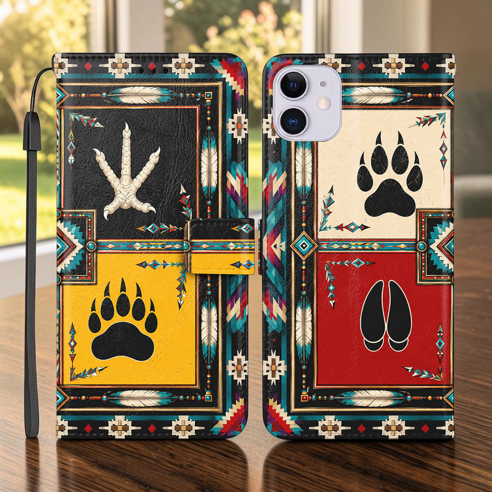 Medicine Animals Native American-Inspired Leather Wallet Phone Case DS260812M03