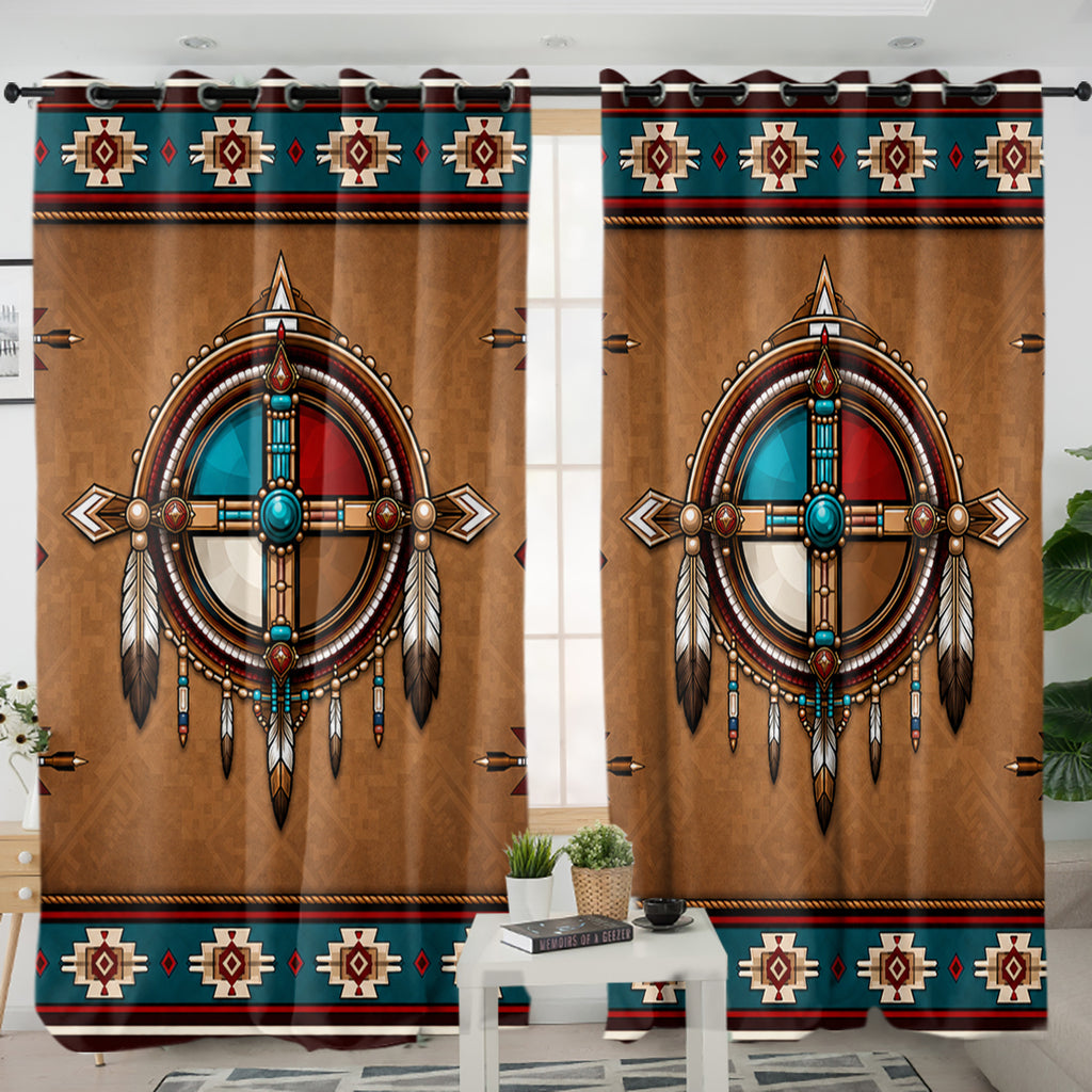 Medicine Feather Native American Living Room Curtain DS260729M04