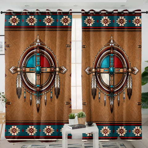 Medicine Feather Native American Living Room Curtain DS260729M04