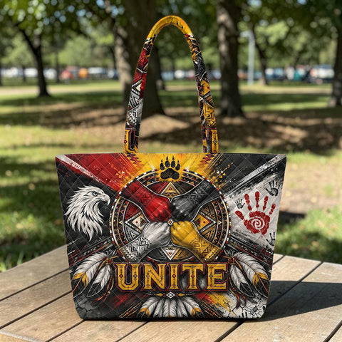 Medicine Quilted Shoulder Tote Bag Native American-Inspired Home Decor – DS260521M14