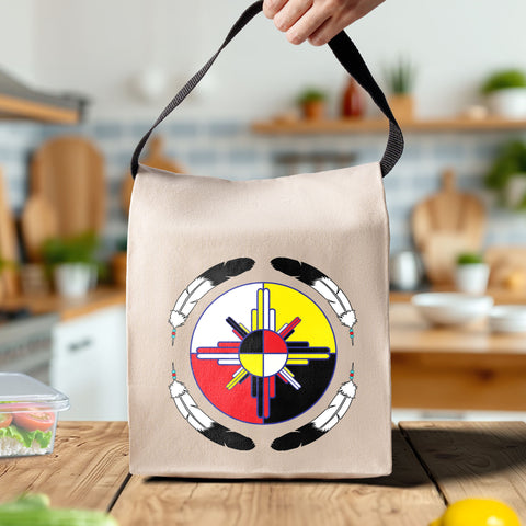 Medicine Wheel Native American Canvas Lunch Bag