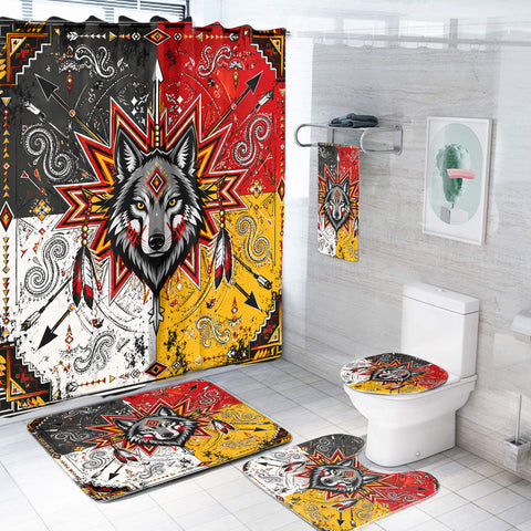 Medicine Wolf Native American-Inspired Bathroom Set – DS260730M13