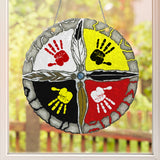 Medicine Wheel Native American Custom Shape Water Ripple Acrylic Hanging Ornament