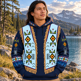 Midnight Diamond Spirit 2D Hoodie Native American-Inspired 3D Hoodie – HD3dm017