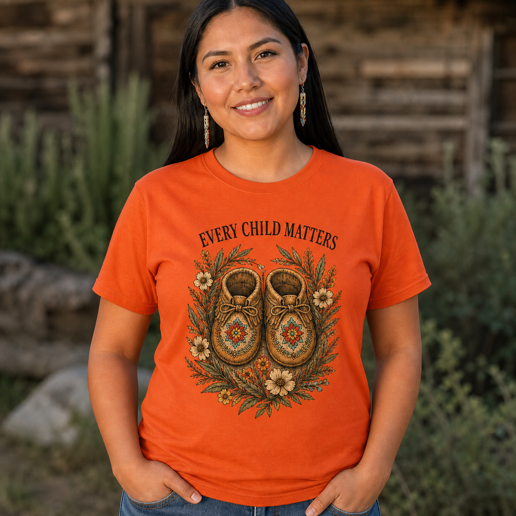 Moccasins Botanical Graphic Native American-Inspired 2D T-Shirt TSm029