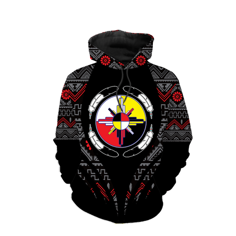 Powwow StoreHD0012520 Pattern Native Pride 3D Hoodie