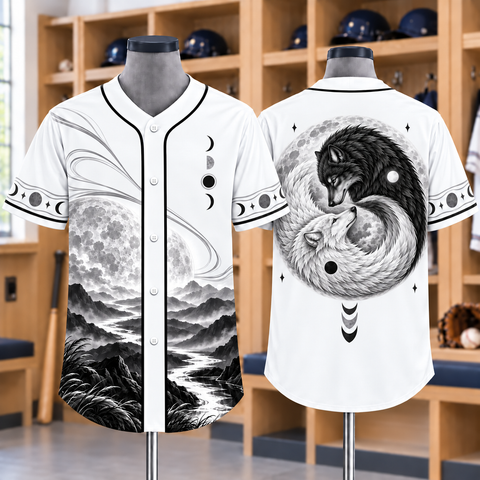 Moon Wolves Native American-Inspired Baseball Jersey BSm047