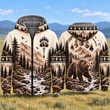 Mountain Bear Guardian Native American-Inspired 3D Fleece Hoodie – BSM042