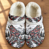 Mountain Bear Native American-Inspired Classic Clogs with Fleece Shoes BSm035