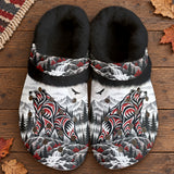 Mountain Bear Native American-Inspired Classic Clogs with Fleece Shoes BSm035
